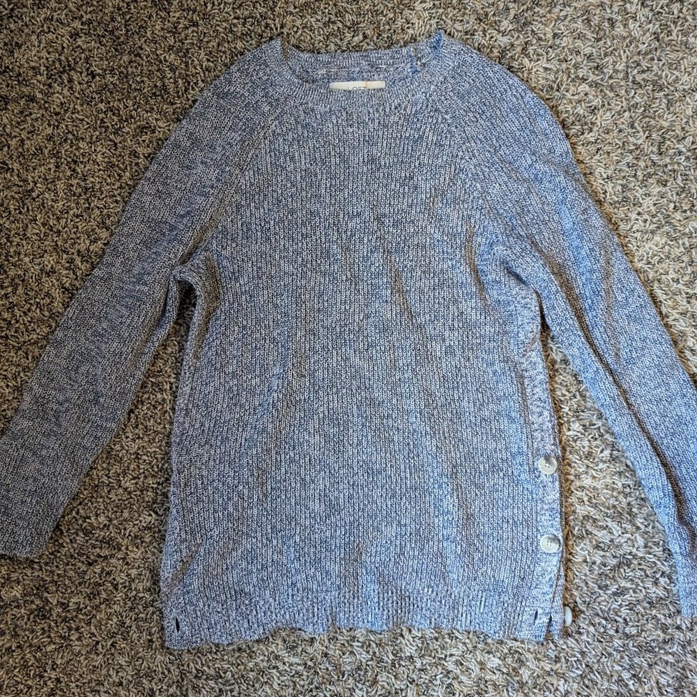 LOFT Women's Sweater - Side Buttons - Size Medium